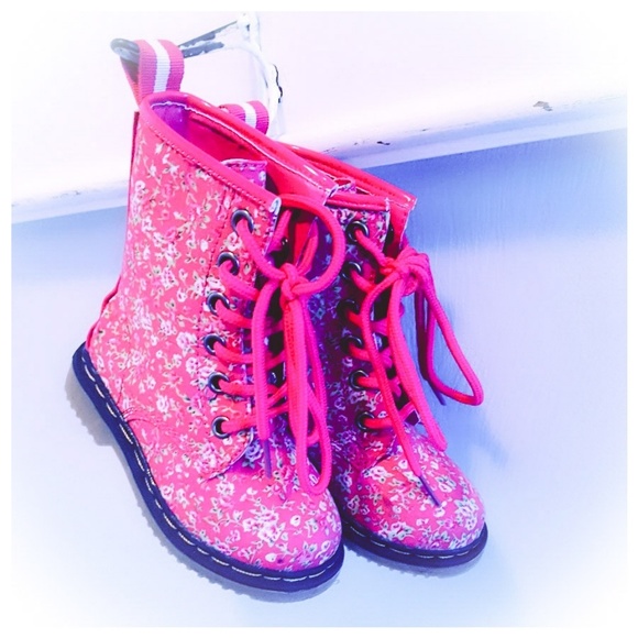 Link Other - Toddler Girls Pink Floral Rain Boots sz 5